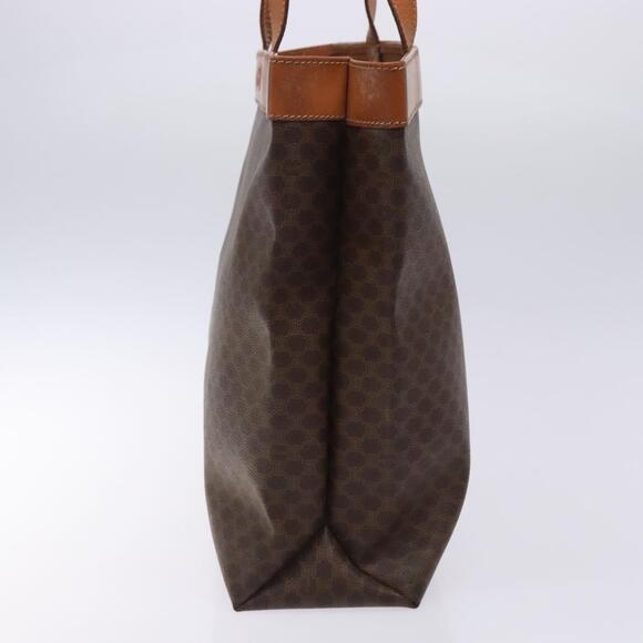 CELINE Macadam Canvas Tote Bag Pvc Leather Brown Gold - Picture 4 of 12